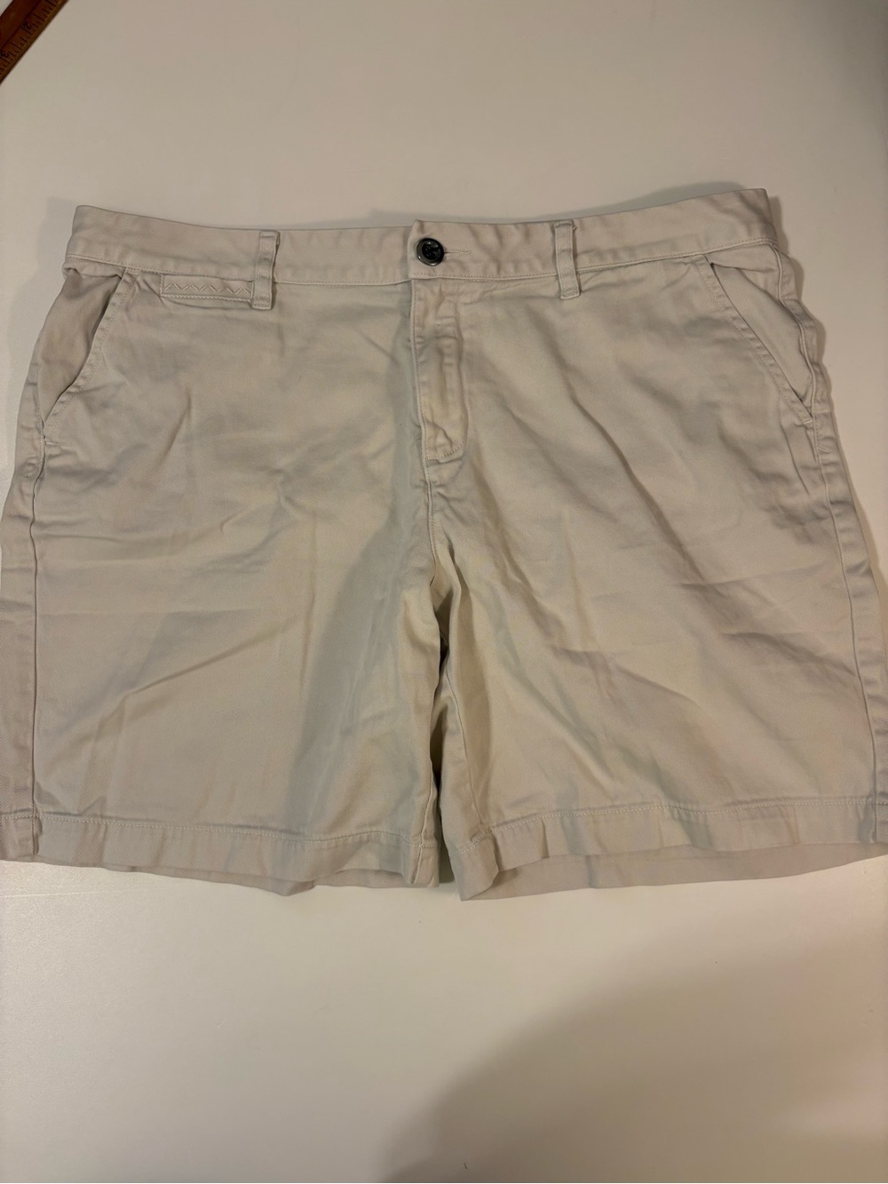 Garnet Hill Cream Cotton Bermuda Shorts